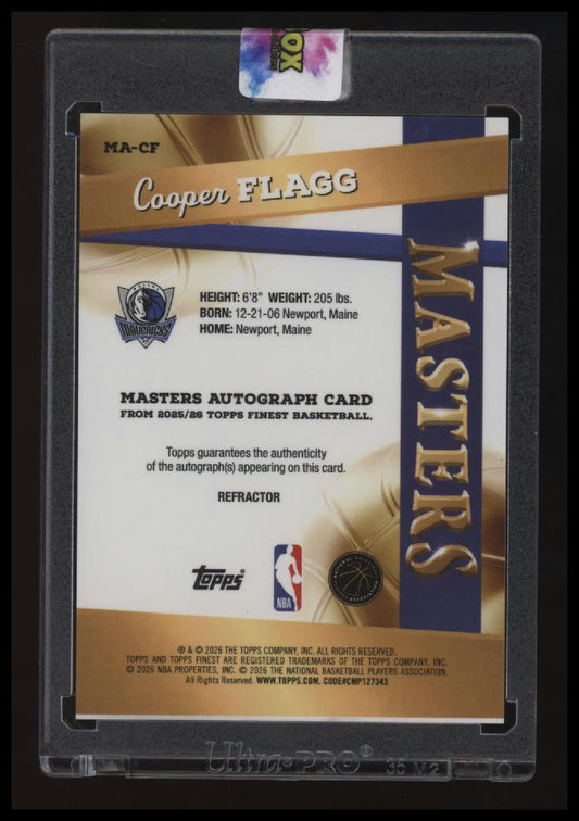 2025-26 Finest Cooper Flagg Masters Autographs Refractor w/ Scratch